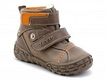 248-134,88,85 Тотто (Totto), ботинки демисезонные утепленные, байка, коричневый, бежевый, оранжевый, кожа. в Симферополе