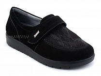 231115 Сурсил-Орто (Sursil-Ortho), туфли для взрослых, черные, кожа, стрейч ткань, полнота 6 в Симферополе