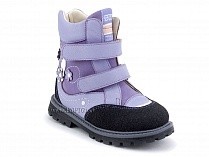 504 (26-30) Твики (Twiki) ботинки детские зимние ортопедические профилактические, кожа, нубук, натуральная шерсть, сиреневый в Симферополе