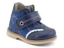 202-3 Твики (Twiki), ботинки демисезонные детские ортопедические профилактические на флисе, флис, кожа, нубук, синий в Симферополе