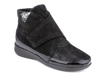 200233  Сурсил-Орто (Sursil-Ortho), ботинки для взрослых, черные, нубук, стрейч, кожа, полнота 7 в Симферополе