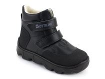 BL-271(05) Боттилини (Bottilini), ботинки  детские демисезонные  ортопедические профилактические, кожа, байка, черный в Симферополе