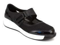 K231-R-GD-07-A (36-41) Кумфо (Kumfo) туфли для взрослых, текстиль, кожа, черный в Симферополе