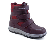 А45-132 Сурсил (Sursil-Ortho), ботинки подростковые зимние ортопедические с высоким берцем, натуральныя шерсть, кожа, бордовый в Симферополе
