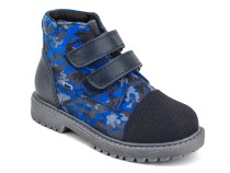 201-721 (26-30) Бос (Bos), ботинки детские утепленные профилактические, байка,  кожа,  синий, милитари в Симферополе