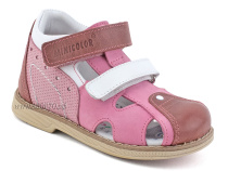 8018-02 Миниколор, сандалии детские профилактические, розовый, кожа, нубук в Симферополе