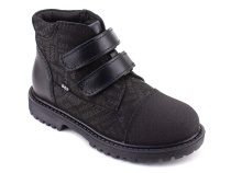 201-125 (31-36) Бос (Bos), ботинки детские утепленные профилактические, байка, кожа, нубук, черный, милитари в Симферополе