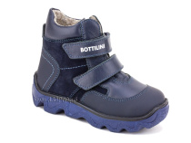 BL-271(50) Боттилини (Bottilini), ботинки  детские демисезонные  ортопедические профилактические, кожа, нубук, байка, темно-синий в Симферополе