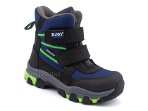 061-111-160 (26-30) Джойшуз (Djoyshoes) ботинки  ортопедические профилактические мембранные утеплённые, флис, мембрана, нубук, темно-синий, черный в Симферополе