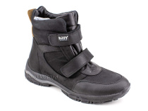 0034-111-211-347 (37-40) Джойшуз (Djoyshoes) ботинки подростковые зимние мембранные ортопедические профилактические, натуральный мех, кожа, мембрана, черный, коричневый в Симферополе