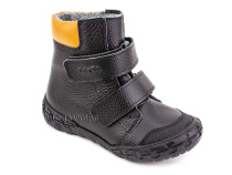 338-701,15 Тотто (Totto) ботинки детские  ортопедические профилактические, байка, кожа, черный, оранжевый в Симферополе