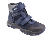 0034-600-194-687-213 (31-36) Джойшуз (Djoyshoes) ботинки детские зимние ортопедические профилактические, натуральный мех, кожа, темно-синий, черный в Симферополе