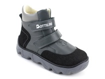 BL-271(3) Боттилини (Bottilini), ботинки  детские демисезонные ортопедические профилактические, кожа, байка, серый в Симферополе