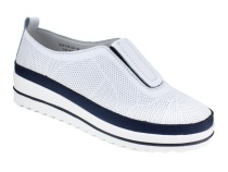 K231-R-LX-16-A (41-43) Кумфо (Kumfo) туфли для взрослых, перфорированная кожа, белый, синий в Симферополе